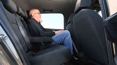 Volkswagen ID.3 - rear seats with Auto Express Senior reviewer, Dean Gibson